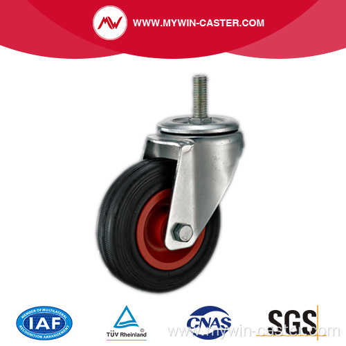 Threaded Stem Swivel Medium Duty Rubber Caster